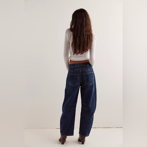 We The Free Dark Blue Wide Leg Jeans - Picture 2 of 6
